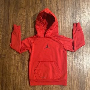 Jordan Dri-Fit Red Hooded Sweatshirt-Boys Size 4XS (3-4 yrs old)